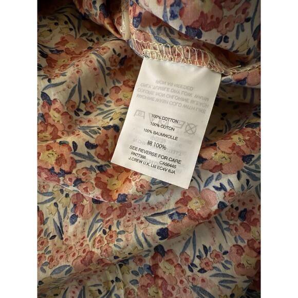 J.CREW X Liberty London Pink Swirling Petals Floral Popover Shirt Size 2 H4651 - Picture 8 of 13